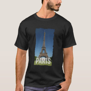T-shirt Paris Tour Eiffel Brossé Imprimé
