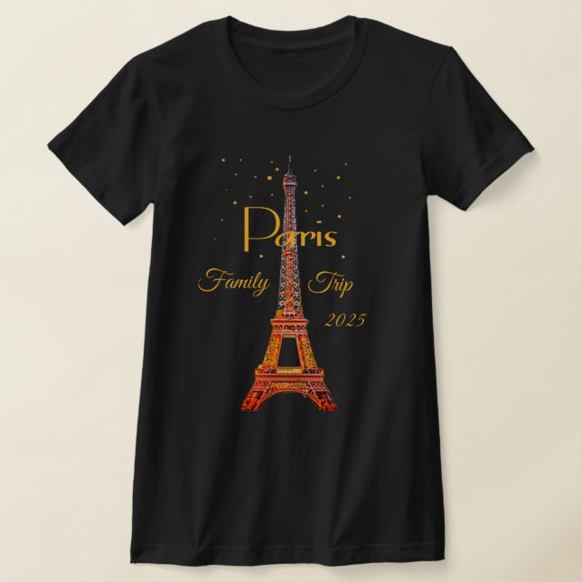 T-Shirt Paris Tour Eiffel Or (Poser)