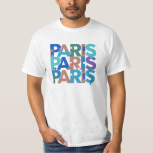 T-shirt Paris : Typographie de puzzle amusante 3