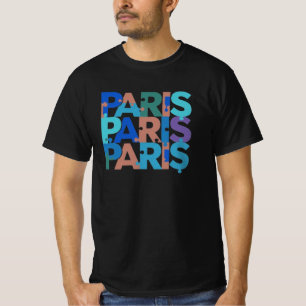 T-shirt Paris : Typographie de puzzle amusante 4
