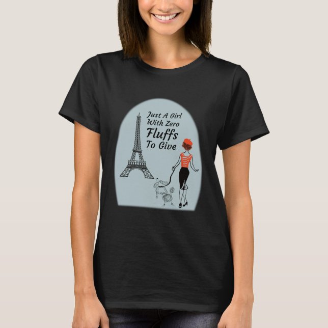 T-shirt Parisienne Mignonne Juste Une Fille Avec Zéro Fluf (Devant)