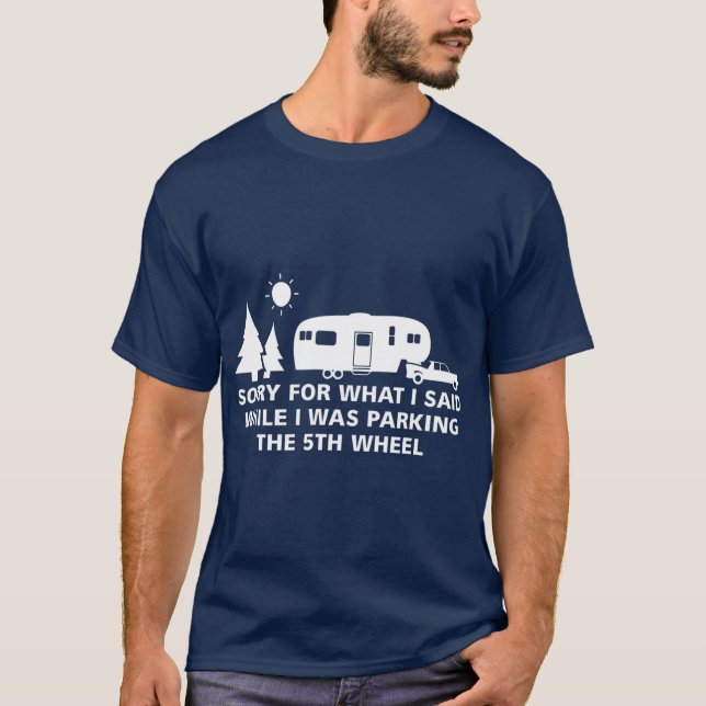 T-shirt Parking Camper 5th Wheel Camping RV Cadeau (Devant)