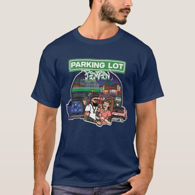 T-shirt Parking Lot Pimpin' Tee (bleu) (Devant)