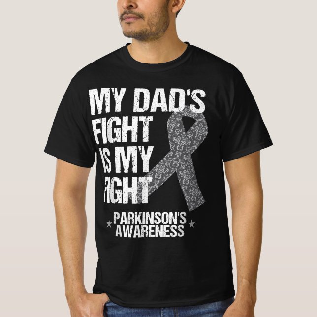 T-shirt Parkinson's Disease Awareness Dad;s Fight Silver R (Devant)