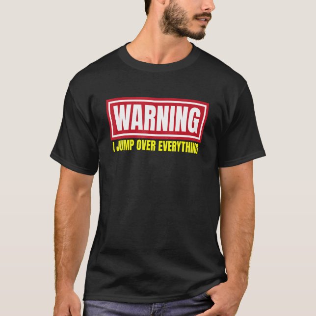 T-shirt Parkour Avertissement Je Saute Sur Tout Runnin Lib (Devant)