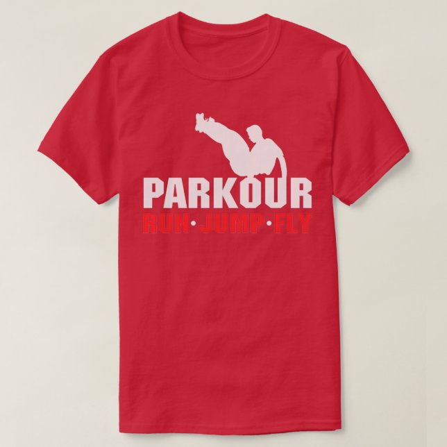 T-shirt Parkour Cadeau Sauter et voler (Design devant)