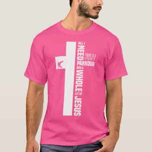 T-shirt Parkour Et Jésus Drôle Parkour Course Libre Amusan