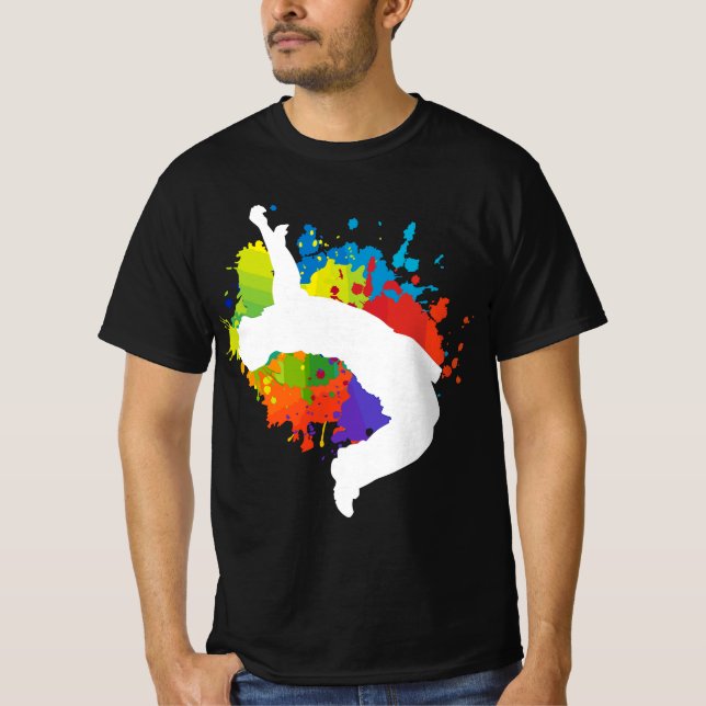 T-shirt Parkour Free Running Jumping City Ninja Gift  (Devant)