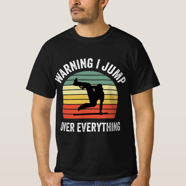 T-shirt Parkour Free Running Parkour Warning I Jump Over E (Devant)