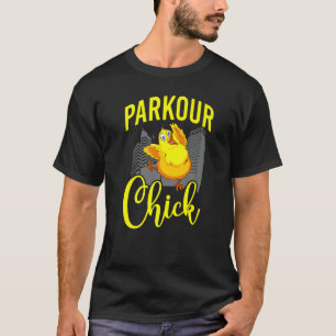 T-shirt Parkour Free Running Traceur Fille aux Poules Vint