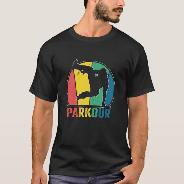 T-shirt Parkour Free Running Training Traceur Retro (Devant)
