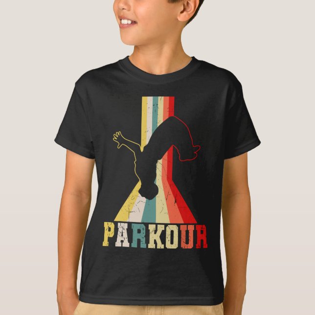 T-shirt Parkour Freerunner Traceur Rétro Freerunning Homme (Devant)