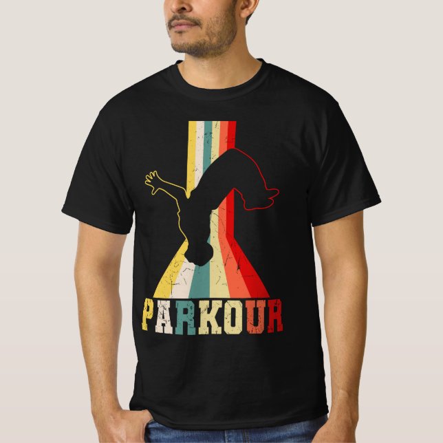 T-shirt Parkour Freerunner Traceur Retro Freerunning Men B (Devant)