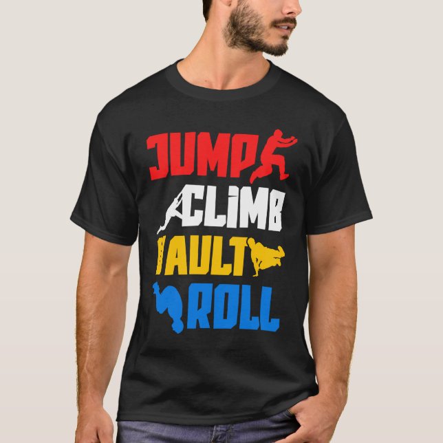 T-shirt Parkour Jump Climb Vault Roll Freerunning Freerunn (Devant)