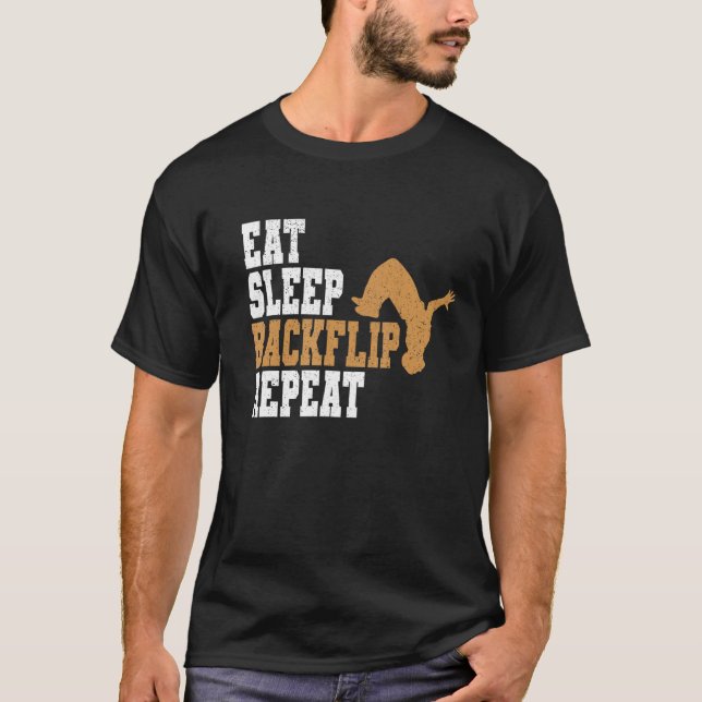 T-shirt Parkour Manger Sleep Retourner Répéter Cool (Devant)