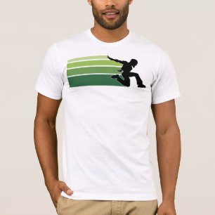 T-shirt Parkour raye la couleur claire verte