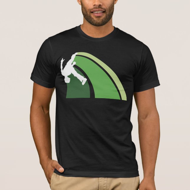T-shirt Parkour raye le vert (Devant)