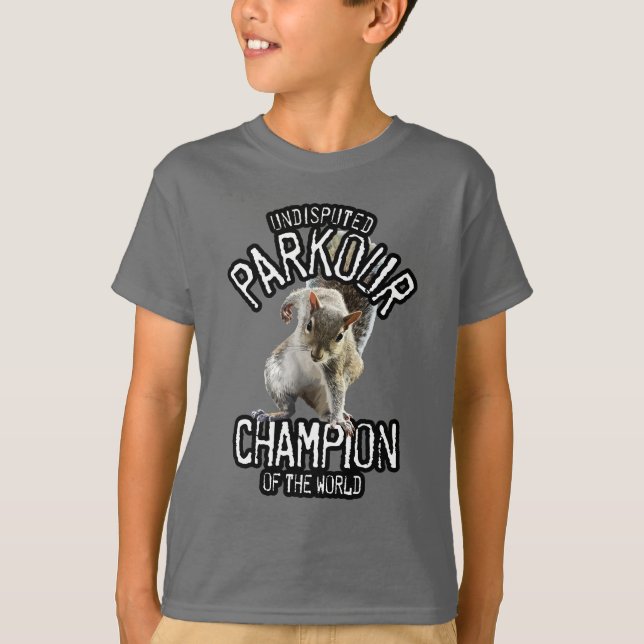 T-shirt Parkour Squirrel - drôle freerunning (Devant)
