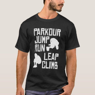 T-shirt Parkour T Jump Run Leap Grimpe