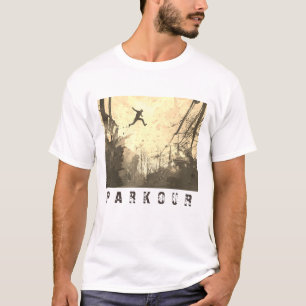 T-shirt Parkour Urban Free Runing Free Styling Art Sepia