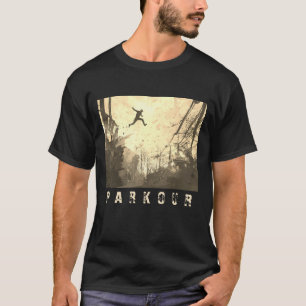 T-shirt Parkour Urban Free Runing Free Styling Art Sepia