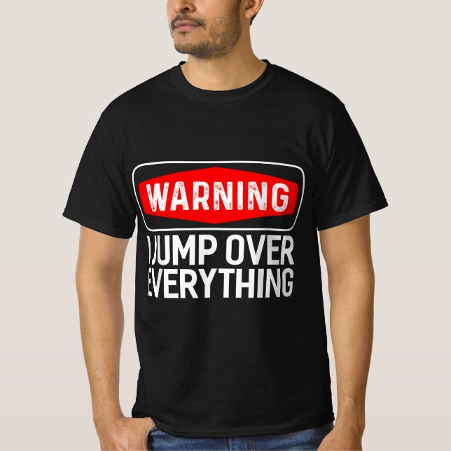 T-shirt Parkour Warning I Jump Over Everything Free Runnin (Devant)
