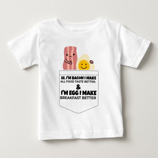 T-shirt parlant de bacon et d'oeuf (Devant)