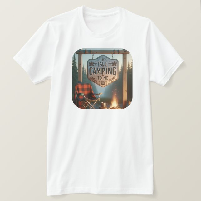 T-shirt Parle-moi de camping – Chemise Campfire Vibes (Design devant)