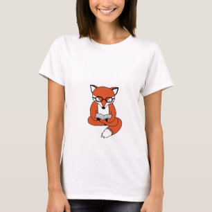 T-shirt Parler fox reading book
