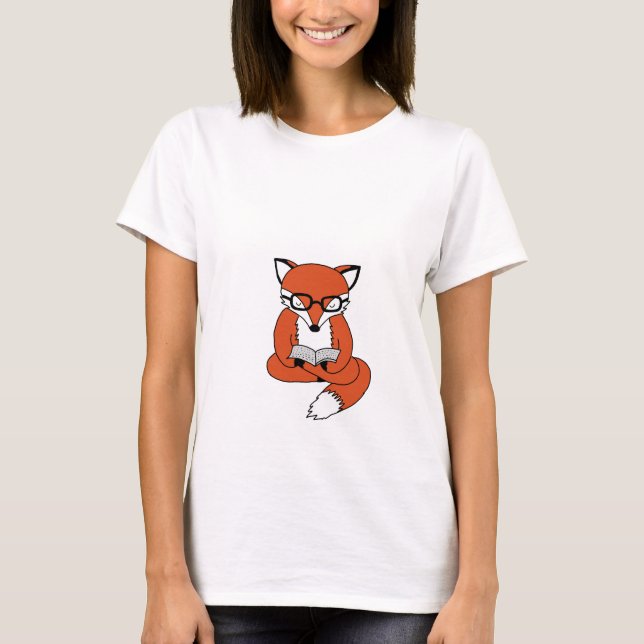 T-shirt Parler fox reading book (Devant)