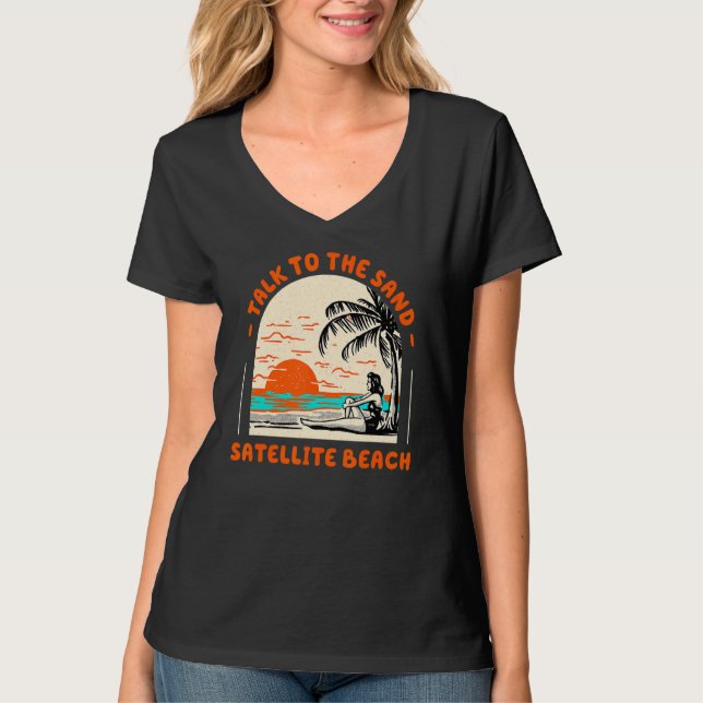 T-shirt Parlez À Sand Satellite Plage Océan Floride Bea (Devant)