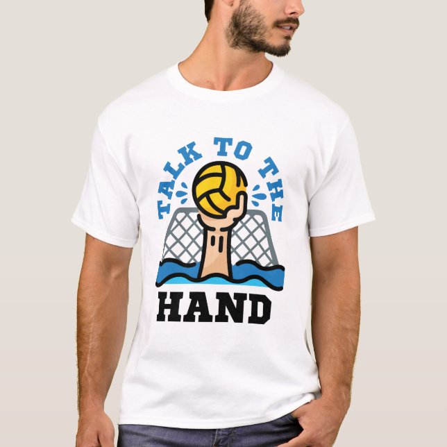 T-shirt Parlez au gardien de piscine Hand Funny Water (Devant)
