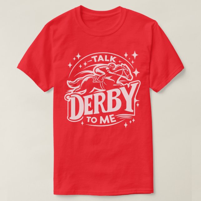 T-shirt Parlez Derby à moi Design équestre et cavalier (Design devant)