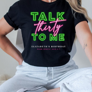T-shirt Parlez Trente Pour Moi Sale 30 Neon Vert & Rose