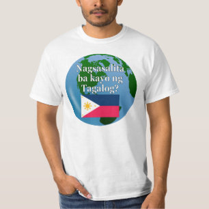 T-shirt Parlez-vous le tagalog ? en tagalog. Drapeau et gl