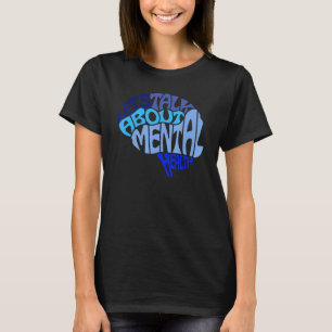 T-shirt Parlons de santé mentale Cerveau Mens Femmes