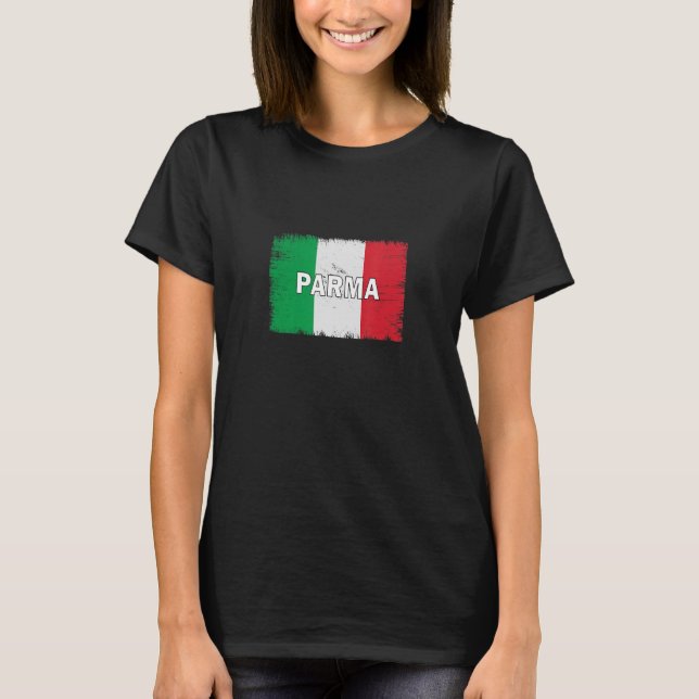 T-shirt Parme Italie Ville avec drapeau italien (Devant)