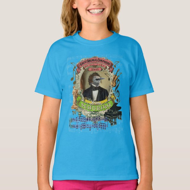 T-shirt Parodie animale de Schubert de compositeur de (Devant)