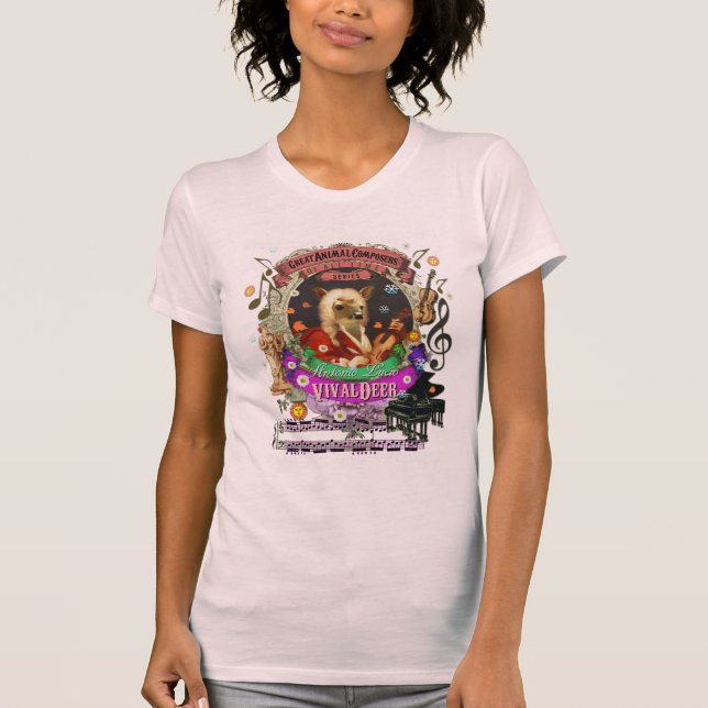 T-shirt Parodie animale de Vivaldi de compositeur de faon (Devant)