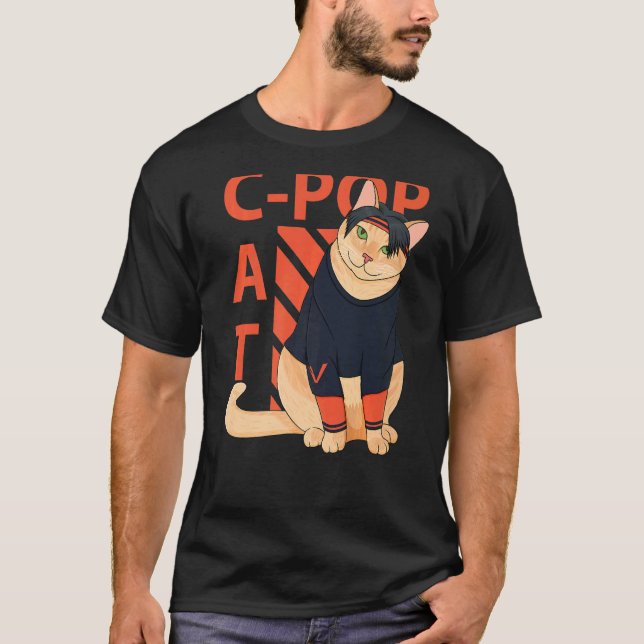 T-shirt Parodie de chat pop coréen garçon coréen (Devant)