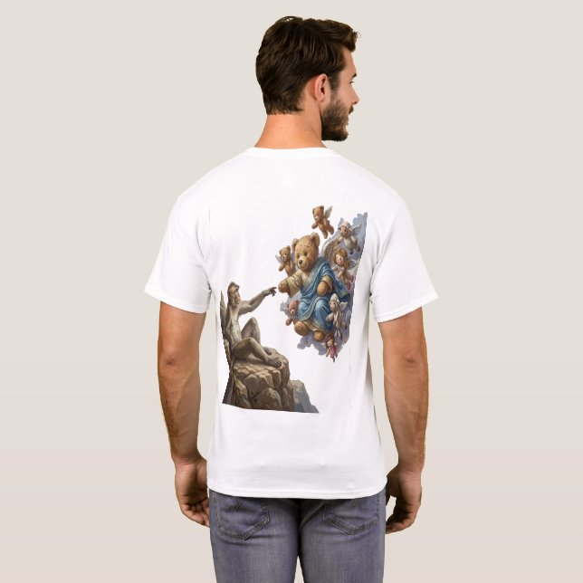 T-shirt parodie de la Création d'Adam par Funny Mo (Dos entier)