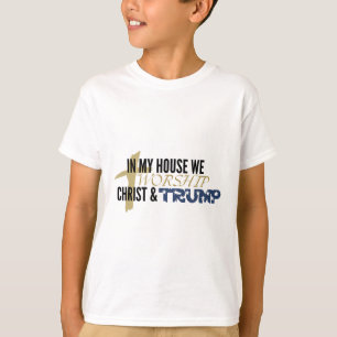 T-shirt Parodie drôle « Nous adorons le Christ et Trump »