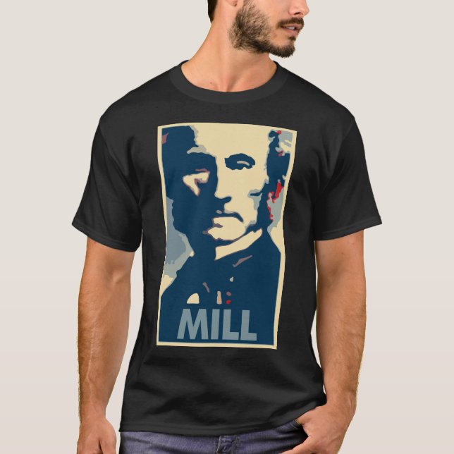 T-shirt Parodie politique d'affiche de John Stuart Mill (Devant)