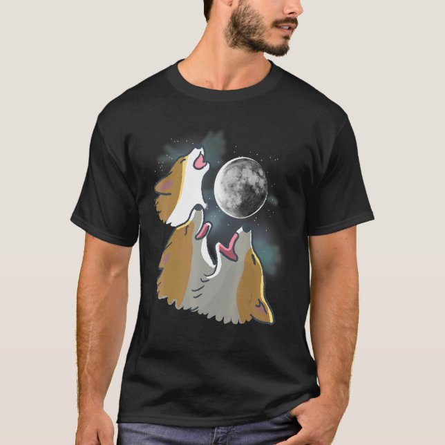 T-shirt Parodie Trois Corgi Lune (Devant)