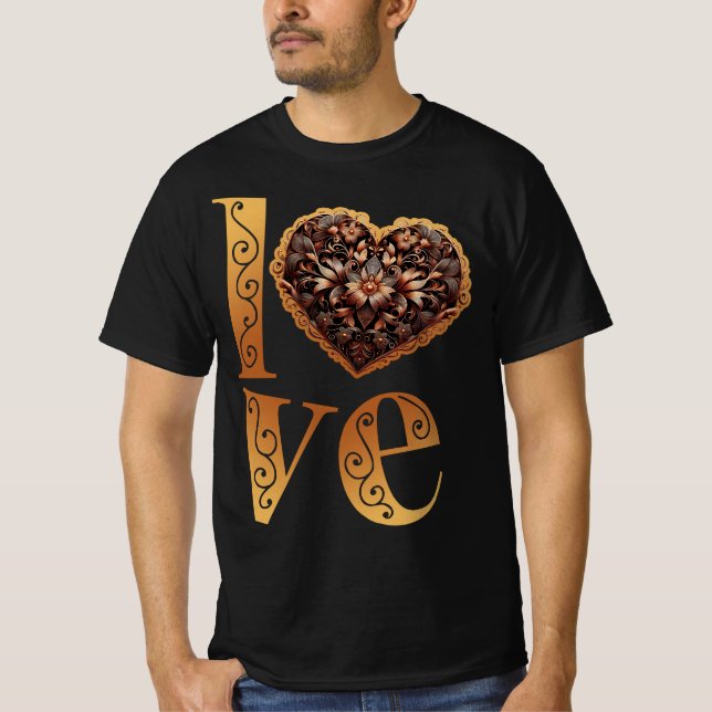 T-shirt Parole d'amour avec coeur romantique en fibre rose (Devant)