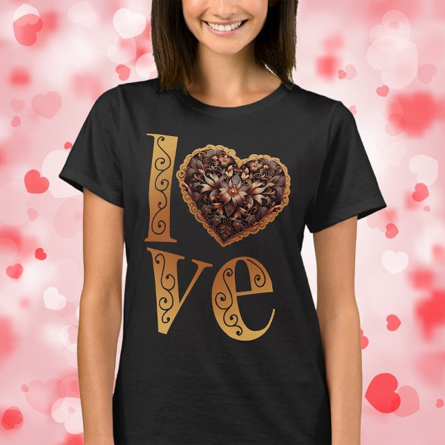 T-shirt Parole d'amour avec coeur romantique en fibre rose (Créateur téléchargé)