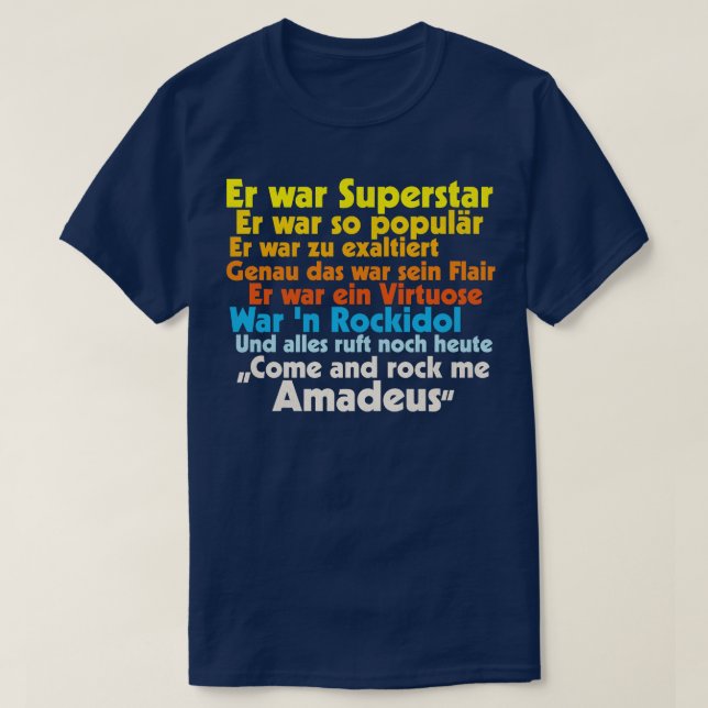 T-shirt Paroles de Rock Me Amadeus Falco (Design devant)