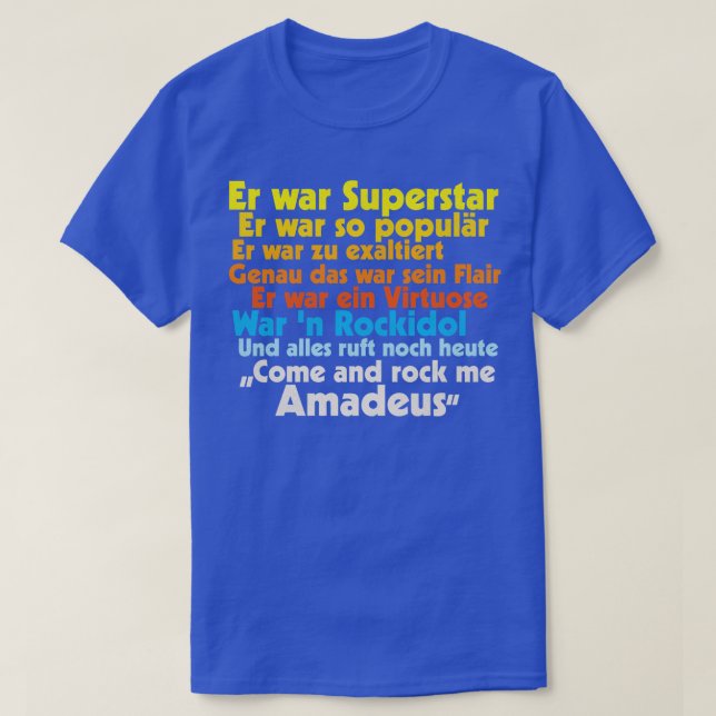 T-shirt Paroles de Rock Me Amadeus Falco (Design devant)