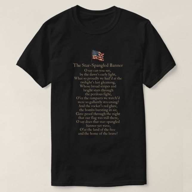 T-shirt Paroles de The Star-Spangled Banner  (Design devant)