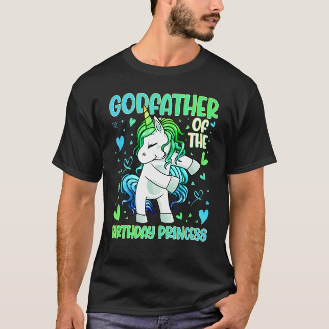T-shirt Parrain de la fête d'anniversaire Princesse Dabbin (Devant)